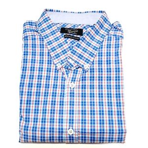Original Penguin Heritage Blue Check Pattern Men's Long Sleeve Shirt 17-34/35"